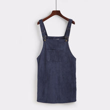 Load image into Gallery viewer, 2019 Women Retro Corduroy Dress Autumn Spring Suspender Sundress Sarafan Loose Vest Overall Dress Female Natural Casual Dresses