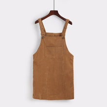 Load image into Gallery viewer, 2019 Women Retro Corduroy Dress Autumn Spring Suspender Sundress Sarafan Loose Vest Overall Dress Female Natural Casual Dresses
