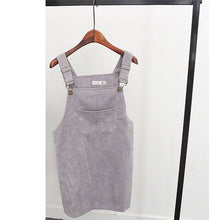 Load image into Gallery viewer, 2019 Women Retro Corduroy Dress Autumn Spring Suspender Sundress Sarafan Loose Vest Overall Dress Female Natural Casual Dresses