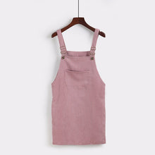 Load image into Gallery viewer, 2019 Women Retro Corduroy Dress Autumn Spring Suspender Sundress Sarafan Loose Vest Overall Dress Female Natural Casual Dresses