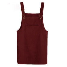 Load image into Gallery viewer, 2019 Women Retro Corduroy Dress Autumn Spring Suspender Sundress Sarafan Loose Vest Overall Dress Female Natural Casual Dresses