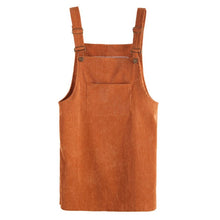 Load image into Gallery viewer, 2019 Women Retro Corduroy Dress Autumn Spring Suspender Sundress Sarafan Loose Vest Overall Dress Female Natural Casual Dresses
