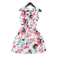 Load image into Gallery viewer, Women Summer Dress 2019 Casual Elegant Dress Chiffon Dot Floral Printed Sleeveless Vest For Women Ladies Dresses