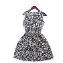 Load image into Gallery viewer, Women Summer Dress 2019 Casual Elegant Dress Chiffon Dot Floral Printed Sleeveless Vest For Women Ladies Dresses