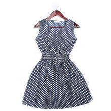 Load image into Gallery viewer, Women Summer Dress 2019 Casual Elegant Dress Chiffon Dot Floral Printed Sleeveless Vest For Women Ladies Dresses