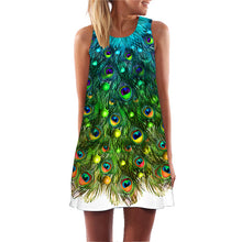Load image into Gallery viewer, Ehuanhood Sleeveless Boho Beach Dress Women Floral Feather Print 2019 Summer Dress New Mini  Casual Dresses for Ladies Vestidos