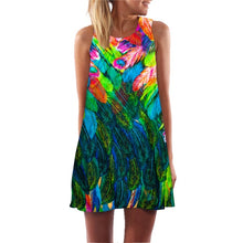 Load image into Gallery viewer, Ehuanhood Sleeveless Boho Beach Dress Women Floral Feather Print 2019 Summer Dress New Mini  Casual Dresses for Ladies Vestidos