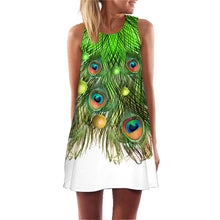 Load image into Gallery viewer, Ehuanhood Sleeveless Boho Beach Dress Women Floral Feather Print 2019 Summer Dress New Mini  Casual Dresses for Ladies Vestidos