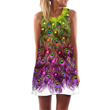 Load image into Gallery viewer, Ehuanhood Sleeveless Boho Beach Dress Women Floral Feather Print 2019 Summer Dress New Mini  Casual Dresses for Ladies Vestidos