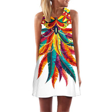 Load image into Gallery viewer, Ehuanhood Sleeveless Boho Beach Dress Women Floral Feather Print 2019 Summer Dress New Mini  Casual Dresses for Ladies Vestidos
