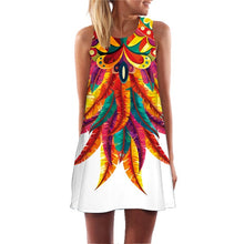 Load image into Gallery viewer, Ehuanhood Sleeveless Boho Beach Dress Women Floral Feather Print 2019 Summer Dress New Mini  Casual Dresses for Ladies Vestidos