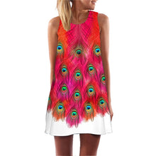 Load image into Gallery viewer, Ehuanhood Sleeveless Boho Beach Dress Women Floral Feather Print 2019 Summer Dress New Mini  Casual Dresses for Ladies Vestidos