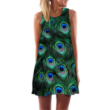 Load image into Gallery viewer, Ehuanhood Sleeveless Boho Beach Dress Women Floral Feather Print 2019 Summer Dress New Mini  Casual Dresses for Ladies Vestidos