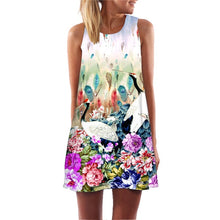 Load image into Gallery viewer, Ehuanhood Sleeveless Boho Beach Dress Women Floral Feather Print 2019 Summer Dress New Mini  Casual Dresses for Ladies Vestidos