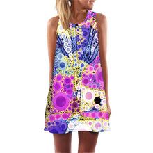 Load image into Gallery viewer, Ehuanhood Sleeveless Boho Beach Dress Women Floral Feather Print 2019 Summer Dress New Mini  Casual Dresses for Ladies Vestidos