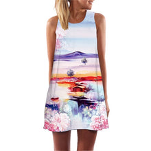Load image into Gallery viewer, Ehuanhood Sleeveless Boho Beach Dress Women Floral Feather Print 2019 Summer Dress New Mini  Casual Dresses for Ladies Vestidos