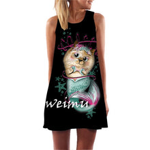 Load image into Gallery viewer, Ehuanhood Sleeveless Boho Beach Dress Women Floral Feather Print 2019 Summer Dress New Mini  Casual Dresses for Ladies Vestidos