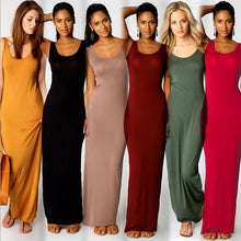 Load image into Gallery viewer, High Stretch Tank Robe Spring Summer Thin Long Dress Vestidos 2018 Elegant Women Sexy Dress O-neck Sleeveless Slim Maxi Dress