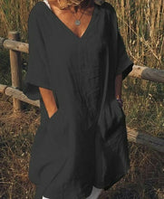 Load image into Gallery viewer, Plus Size Boho Dress Women Summer V-neck Loose Beach Holiday Sundress Casual Soft Shirt Dresses 3XL 2019 New
